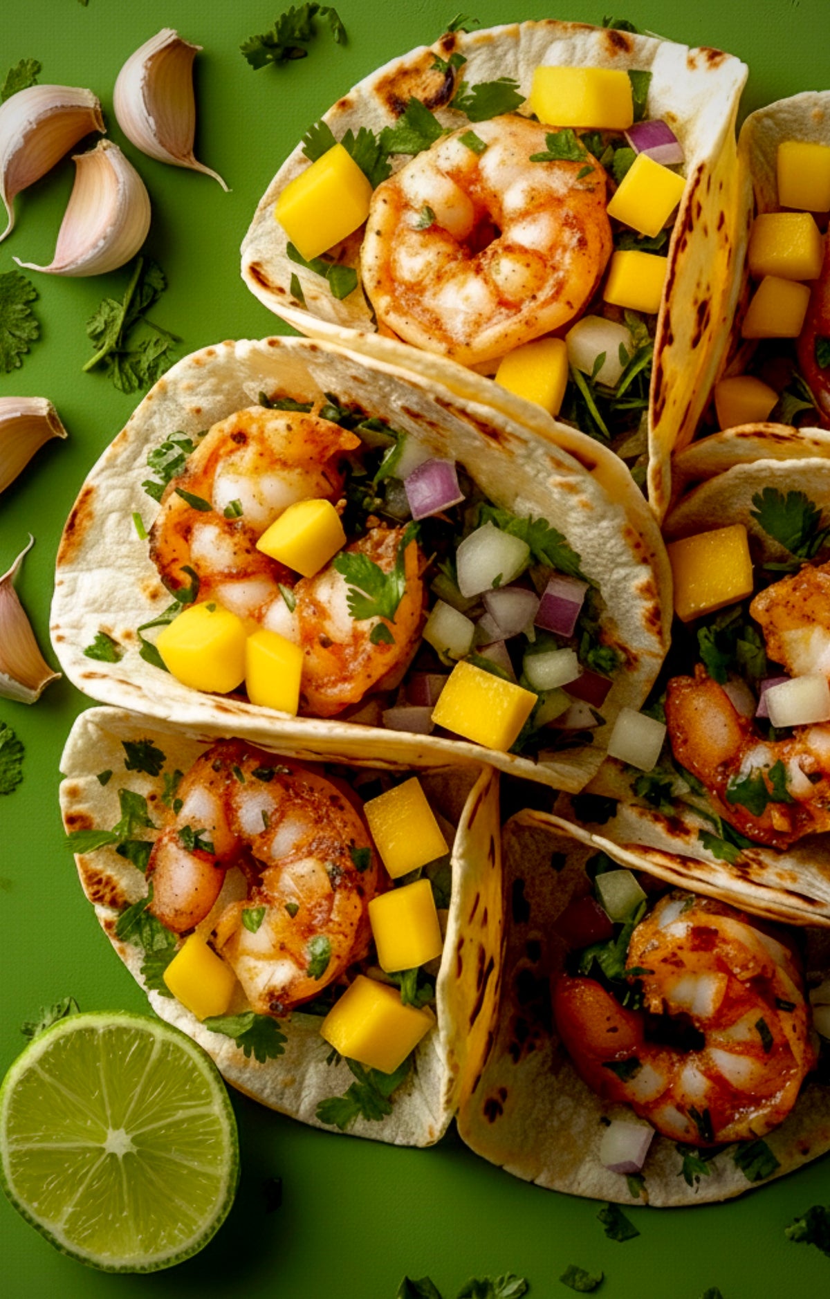 Garlic Zest Mango Shrimp Tacos