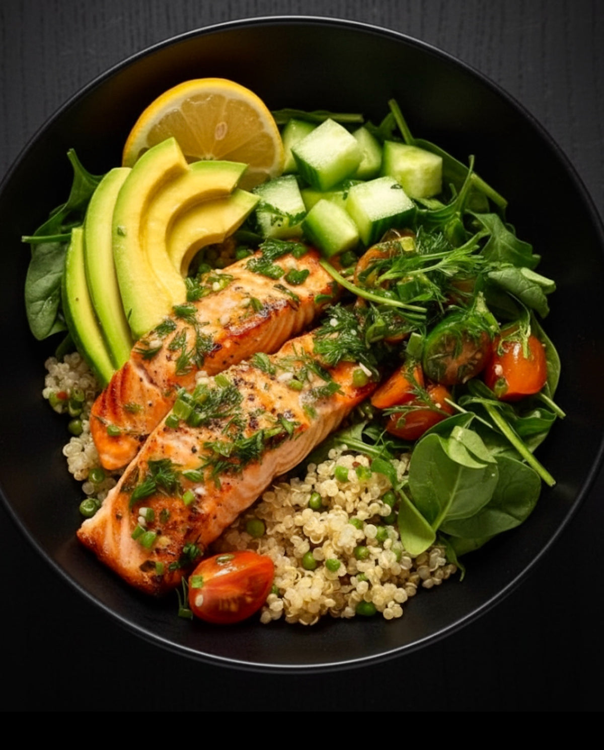 Lemon Garlic Salmon Power Bowl