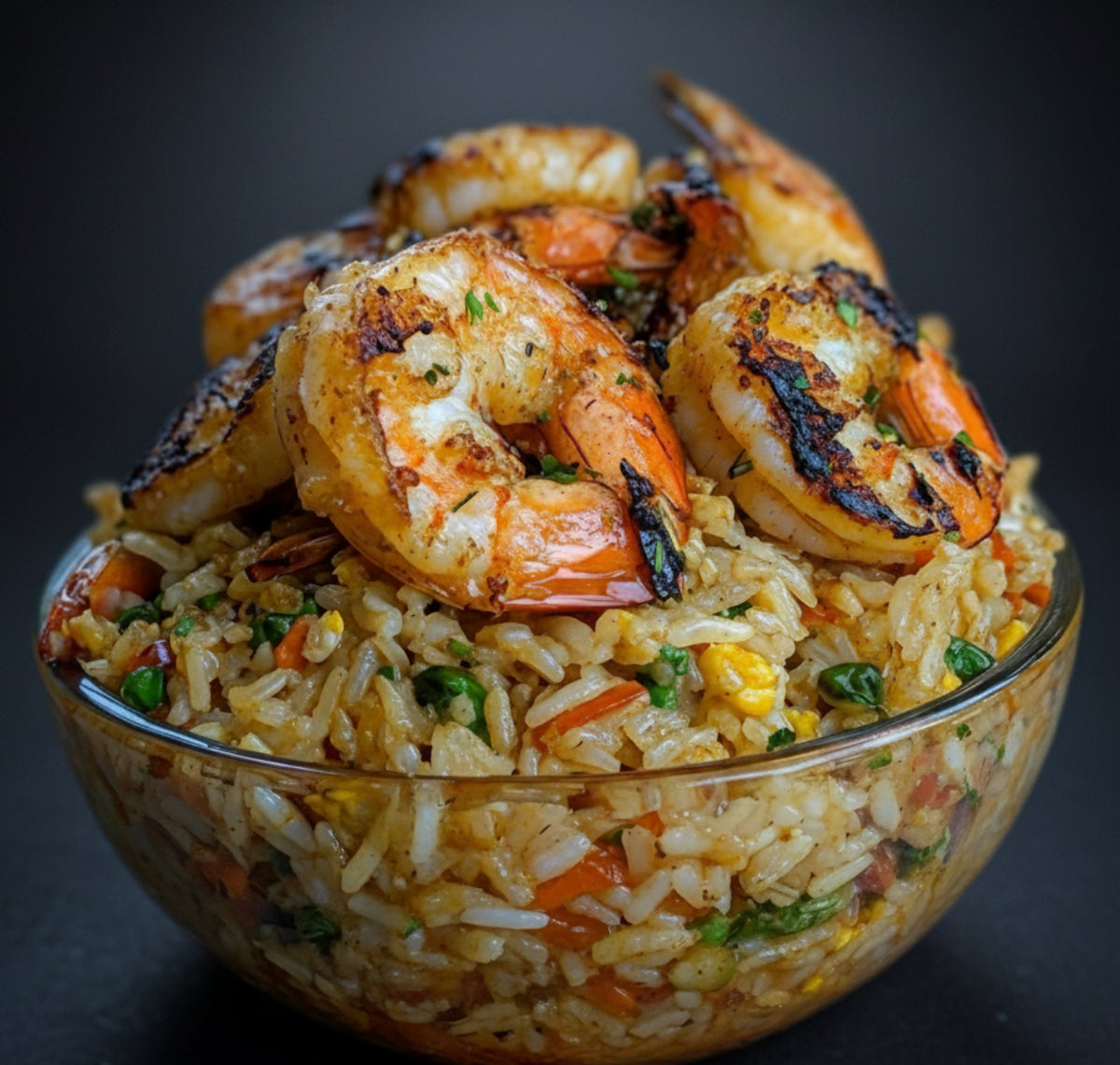 Garlic Pepper Shrimp Fried Rice