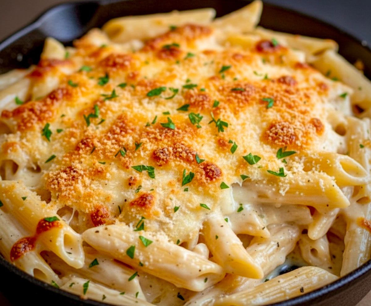 Creamy Garlic Zest Baked Pasta